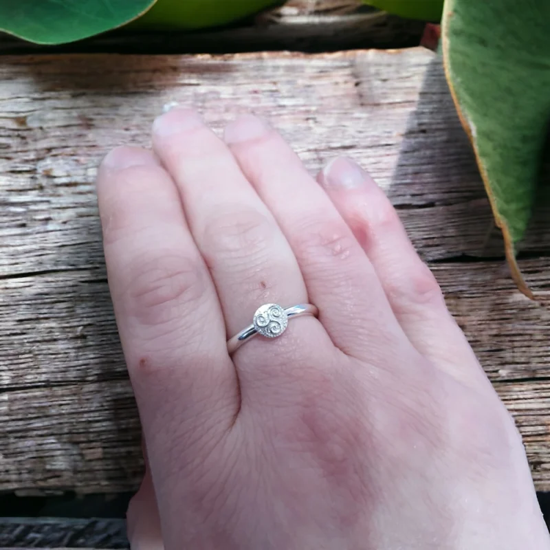 Sterling silver Triskelion ring